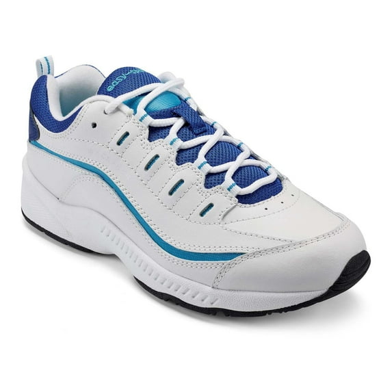 Easy Spirit Romy Women's Fashion Walking Sneakers Color: White Cyan Blue Size: 11 N