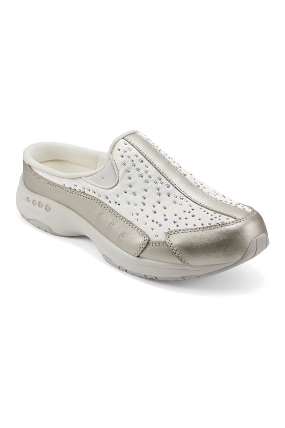 Travelstone Women's Jeweled Mules Color: Gold Size: 6 XW