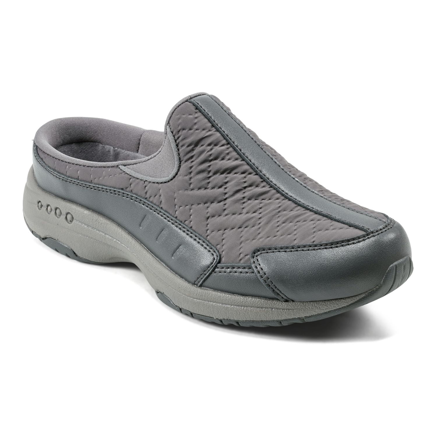 Easy Spirit Traveltime Women's Fashion Mules Color: Dark Gray Quilt ...