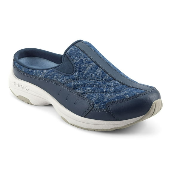 Easy Spirit Traveltime Women's Fashion Mules Color: Denim Floral Size: 6 WIDE