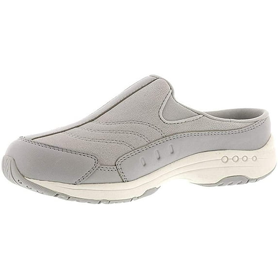 Easy Spirit Traveltime Women's Leather Mules Color: Gray Size: 9