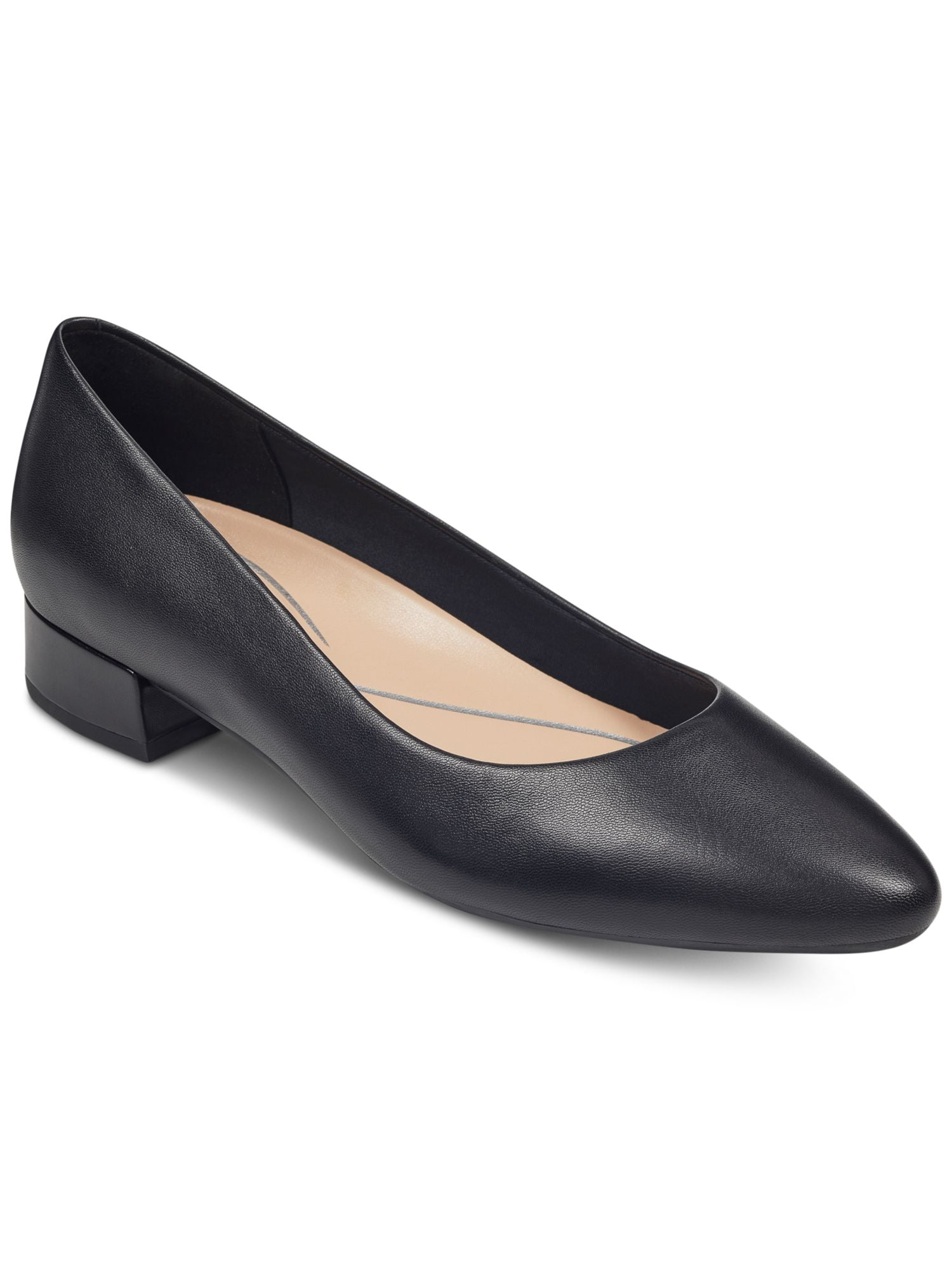 EASY SPIRIT Womens Black Removable Liner Arch Support Comfort Caldise Almond Toe Block Heel Slip On Leather Pumps Shoes 8.5 W Walmart