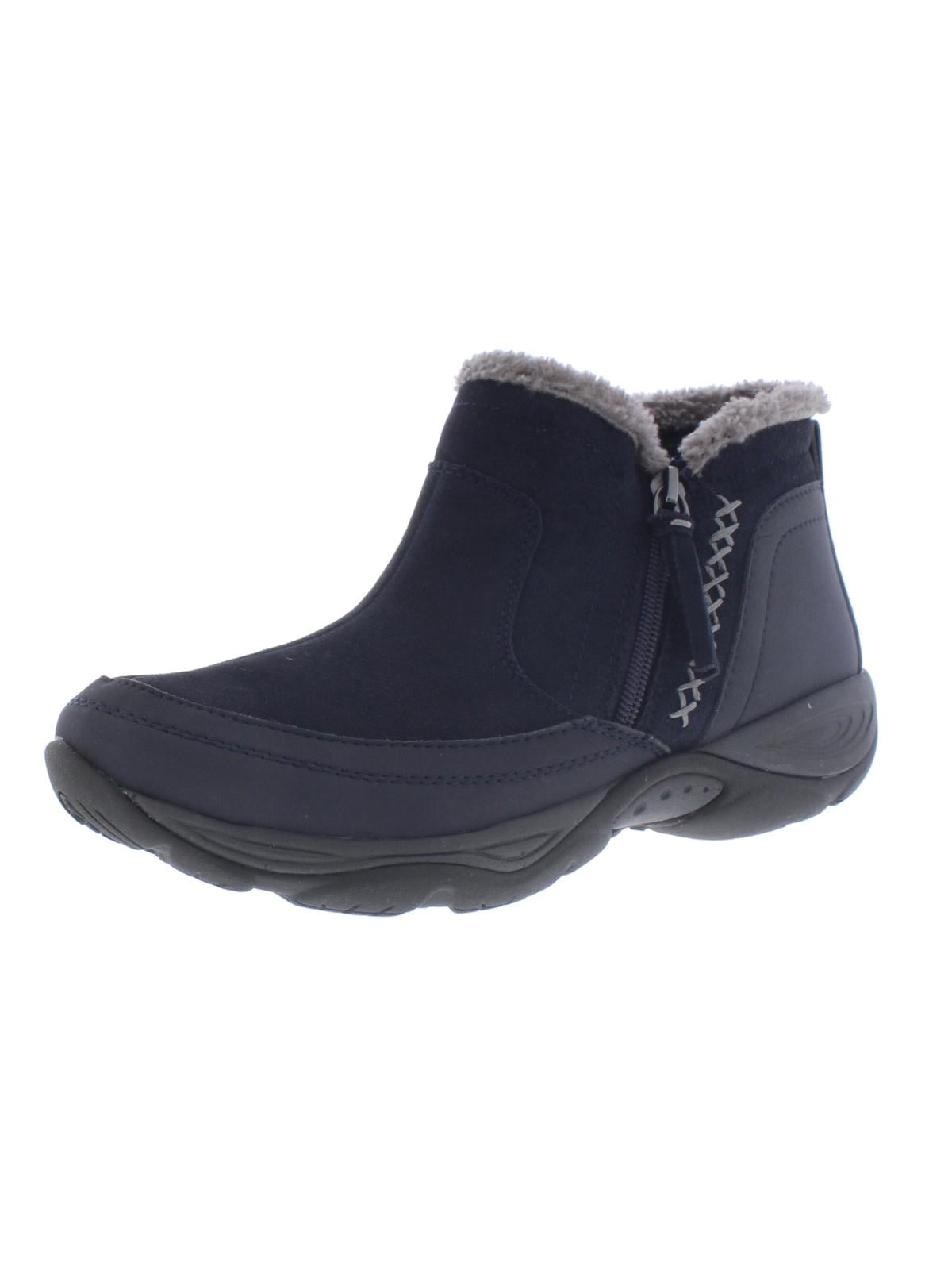 EASY SPIRIT Women's Ankle Boot Black Zip Sz 7 1/2 Fleece Lined NWT In