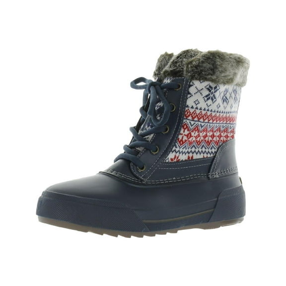 Easy Spirit Womens Ice Queen Graphic Round Toe Duck  Ankle Boots