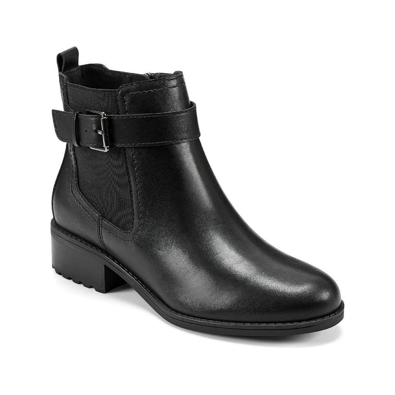 Easy Spirit Womens Rae Faux Leather Stretch Ankle Boots