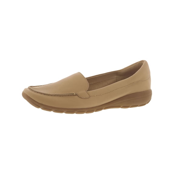 Easy Spirit Womens Abide Leather Slip On Loafers Tan 9.5 Extra Wide (E+, WW)