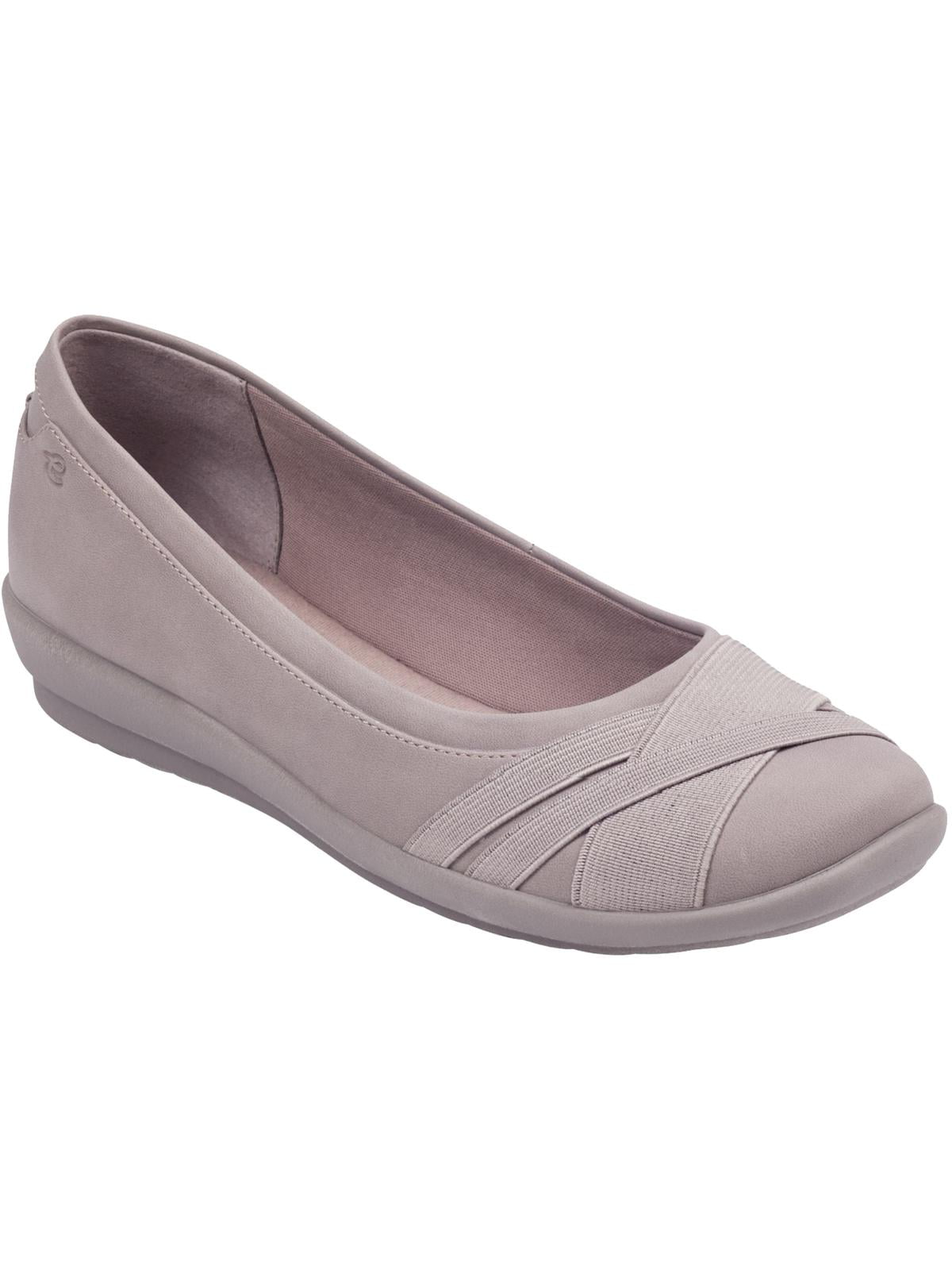 Easy Spirit Womens Acasia Faux Leather Slip On Ballet Flats