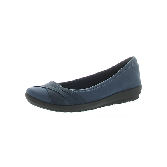 Easy Spirit Womens Acasia 3 Faux Leather Slip On Ballet Flats