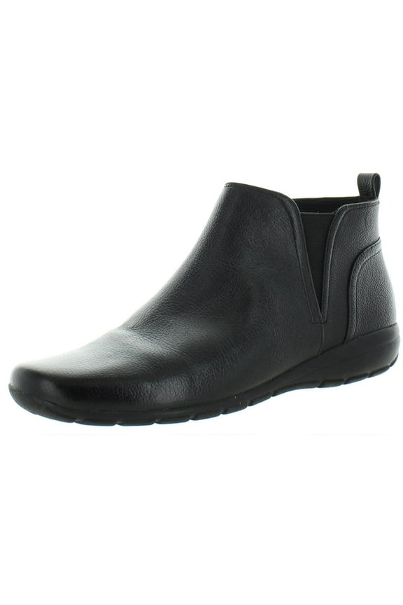 Womens Aerial Leather Low Heel Ankle Boots