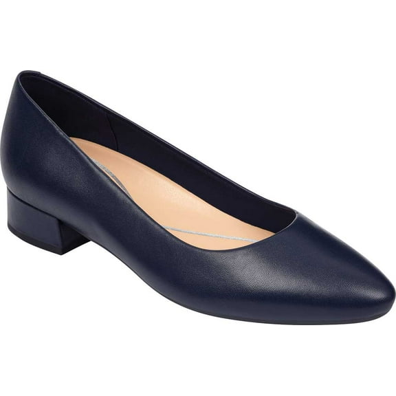 Easy Spirit Womens Caldise Leather Low Heel Block Heels