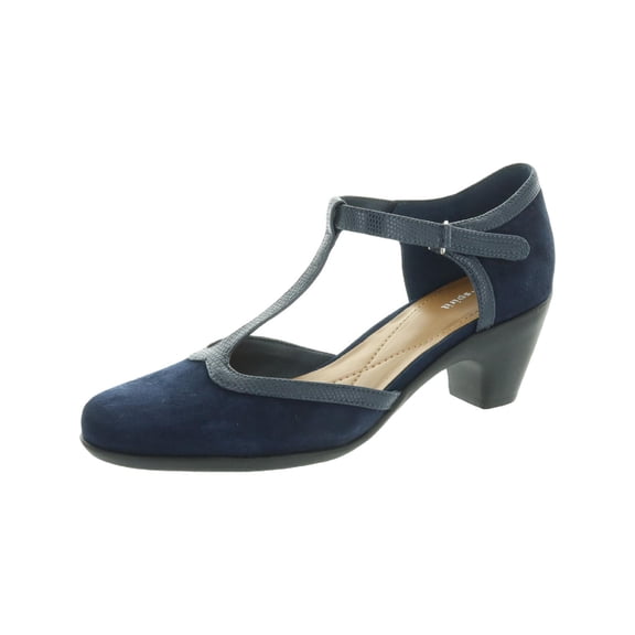 Easy Spirit Womens Cara Suede Slip On T-Strap Heels