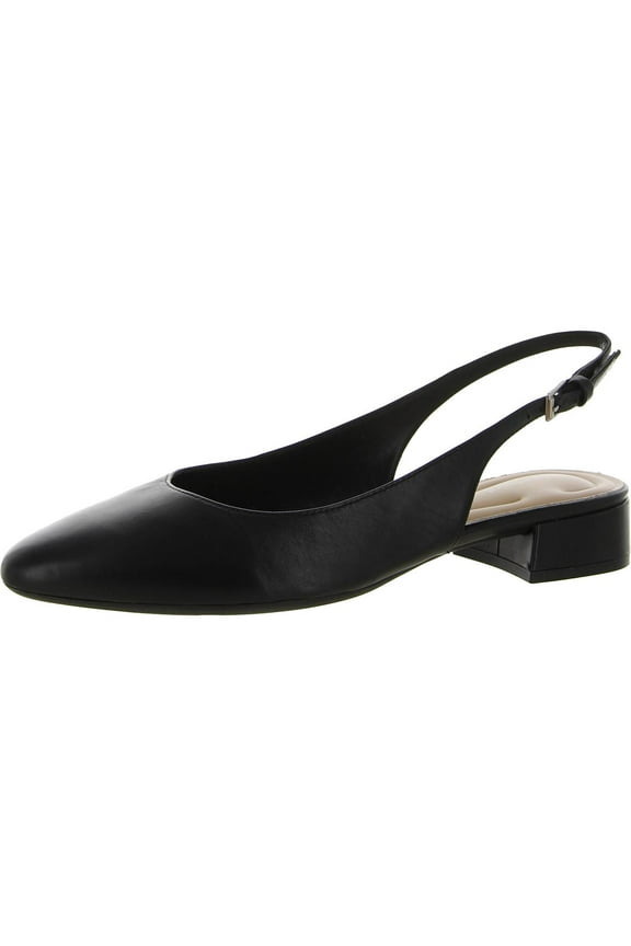 Womens Cassius Leather Adjustable Slingbacks
