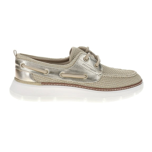 Easy Spirit Womens Charter Metallic Slip On Boat  Flats Casual Shoes