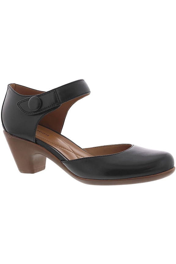 Womens Clarice Patent Leather Block Heel Mary Jane Heels