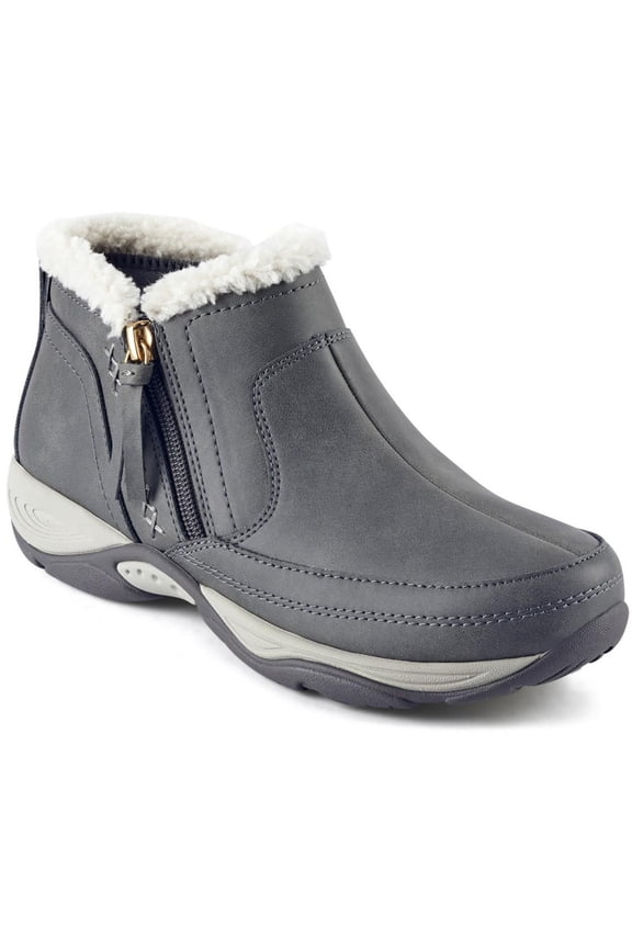 Womens Cushioned Footbed Faux Leather Winter & Snow Boots