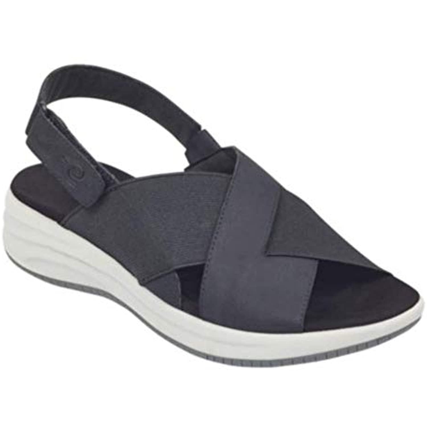 Easy Spirit Womens Daimiel Flat Sandals (9.5, Black)