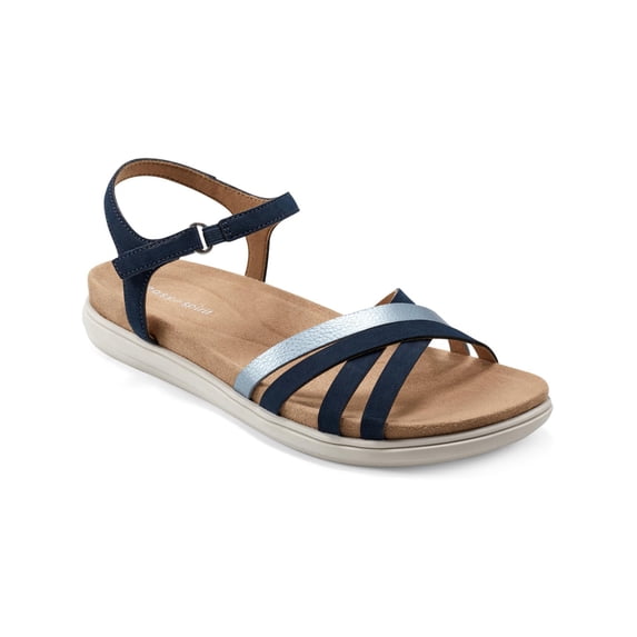 Easy Spirit Womens Dottle 3 Faux Leather Metallic Ankle Strap