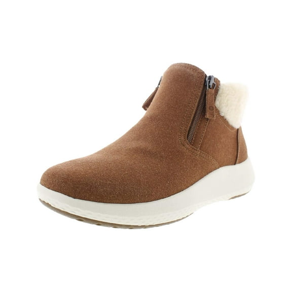 Easy Spirit Womens Elin 3 Faux Leather Double Zipper Ankle Boots