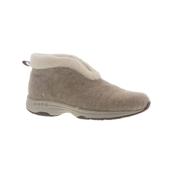 Easy Spirit Womens Faux Fur Slip On Slip-On Sneakers Beige 5 Medium (B,M)