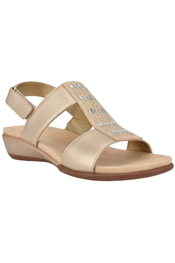 Womens Hazel Leather Embellished Flat Sandals