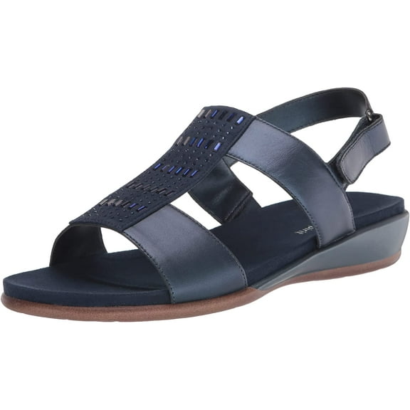 Easy Spirit Womens Hazel Wedge Sandal 6.5 Wide Blue 400