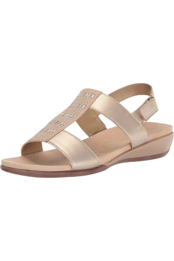 Womens Hazel Wedge Sandal 6 Narrow Gold 710