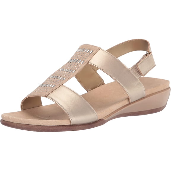 Easy Spirit Womens Hazel Wedge Sandal 9 X-Wide Gold 710