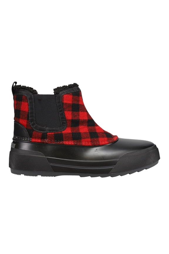 Womens Icicles Plaid Round Toe Pull On Chelsea Ankle Boots
