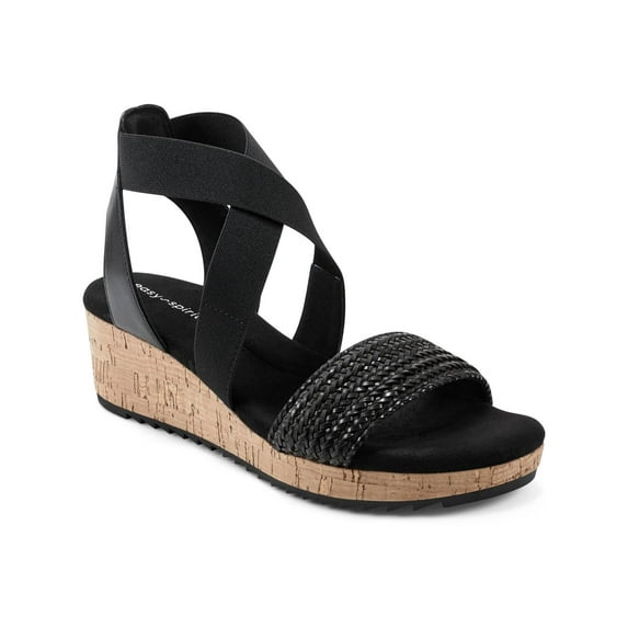 Easy Spirit Womens Lorena 2 Leather Woven Slingback Sandals