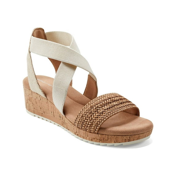 Easy Spirit Womens Lorena Canvas Criss-Cross Wedge Sandals