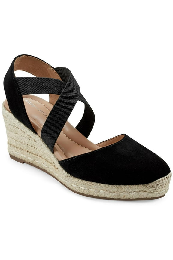 Womens MEZA Leather Suede Wedge Sandals