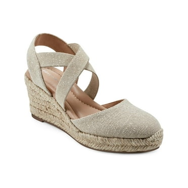 Easy Spirit Womens MEZA7 Almond toe Slip on Wedge Sandals