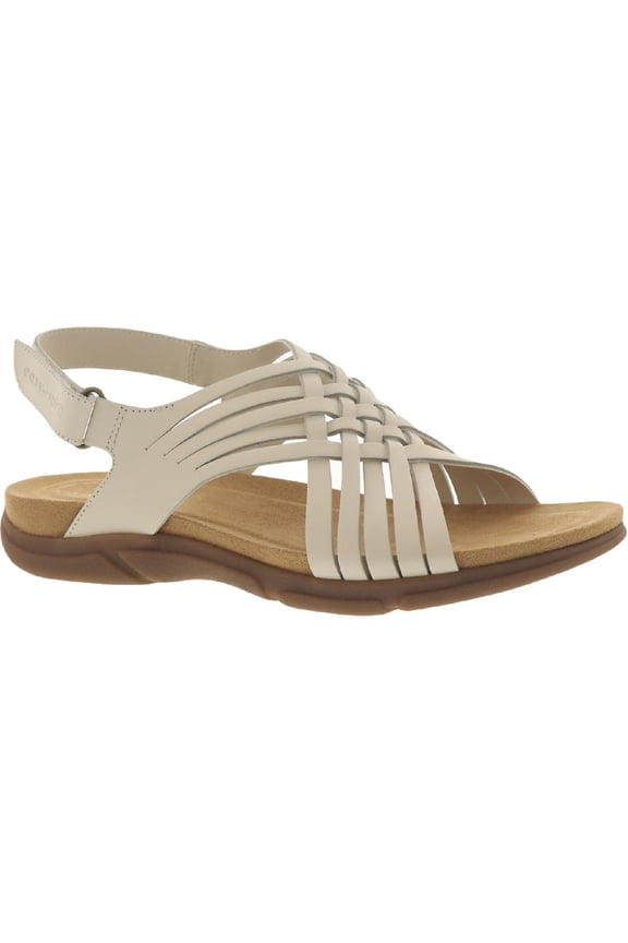 Womens Mar Leather Slingback Flat Sandals