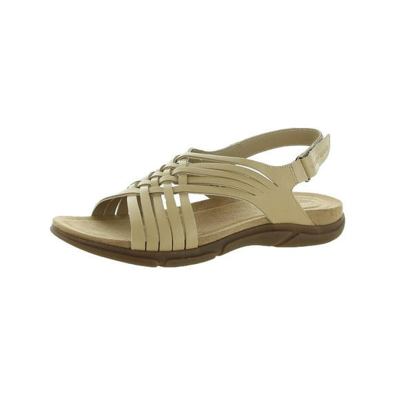 Easy Spirit Womens Mar Woven Leather Flat Sandals