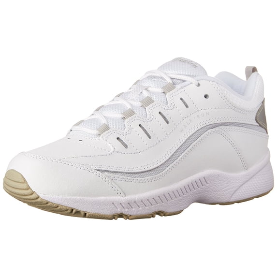 Easy Spirit Womens Romy Leather Athletic Shoes White 8.5 Extra Wide (E+, WW)