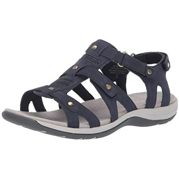 Easy Spirit Womens Sailors Leather Open Toe Casual Strappy, Light Blue, Size 8.5