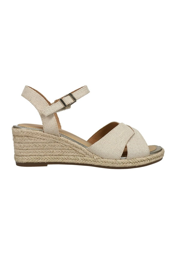 Womens Shandra Espadrille Ankle Strap Wedge Casual Shoes