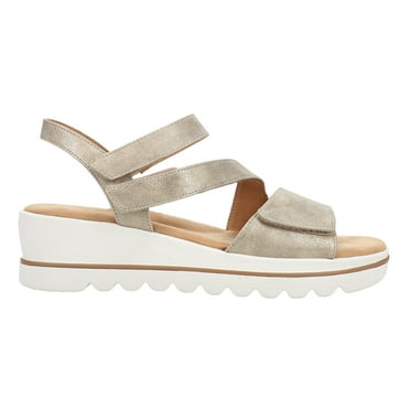 Easy Spirit Womens Shirley Metallic Strappy Wedge  Casual Shoes