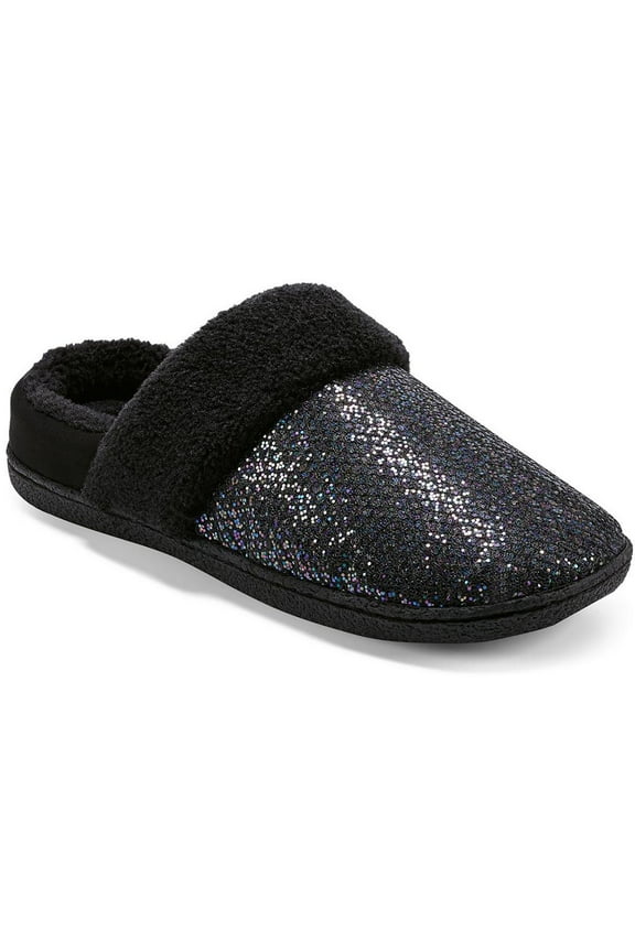 Womens Siesta 8 Faux Fur Glitter Loafer Slippers