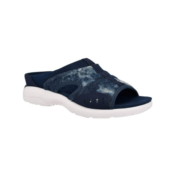 Easy Spirit Womens Traciee 7 Metallic Open Toe Slide Sandals