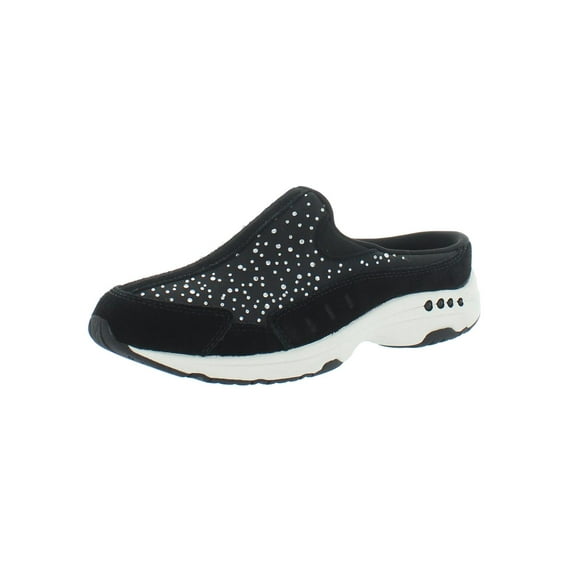 Easy Spirit Womens Travel Stones Suede Embellished Loafer Mule