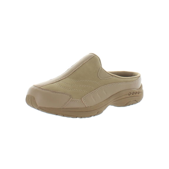 Easy Spirit Womens Travel Time Leather Slip On Mules Taupe 11 Narrow (AA,N)