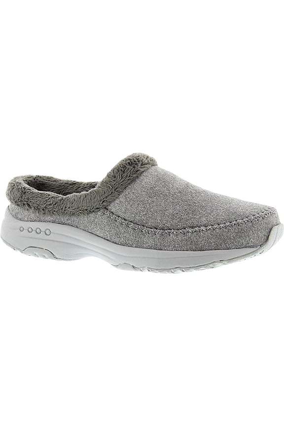 Womens Travel Time Slipper Faux Fur Mule Slip-On Slippers
