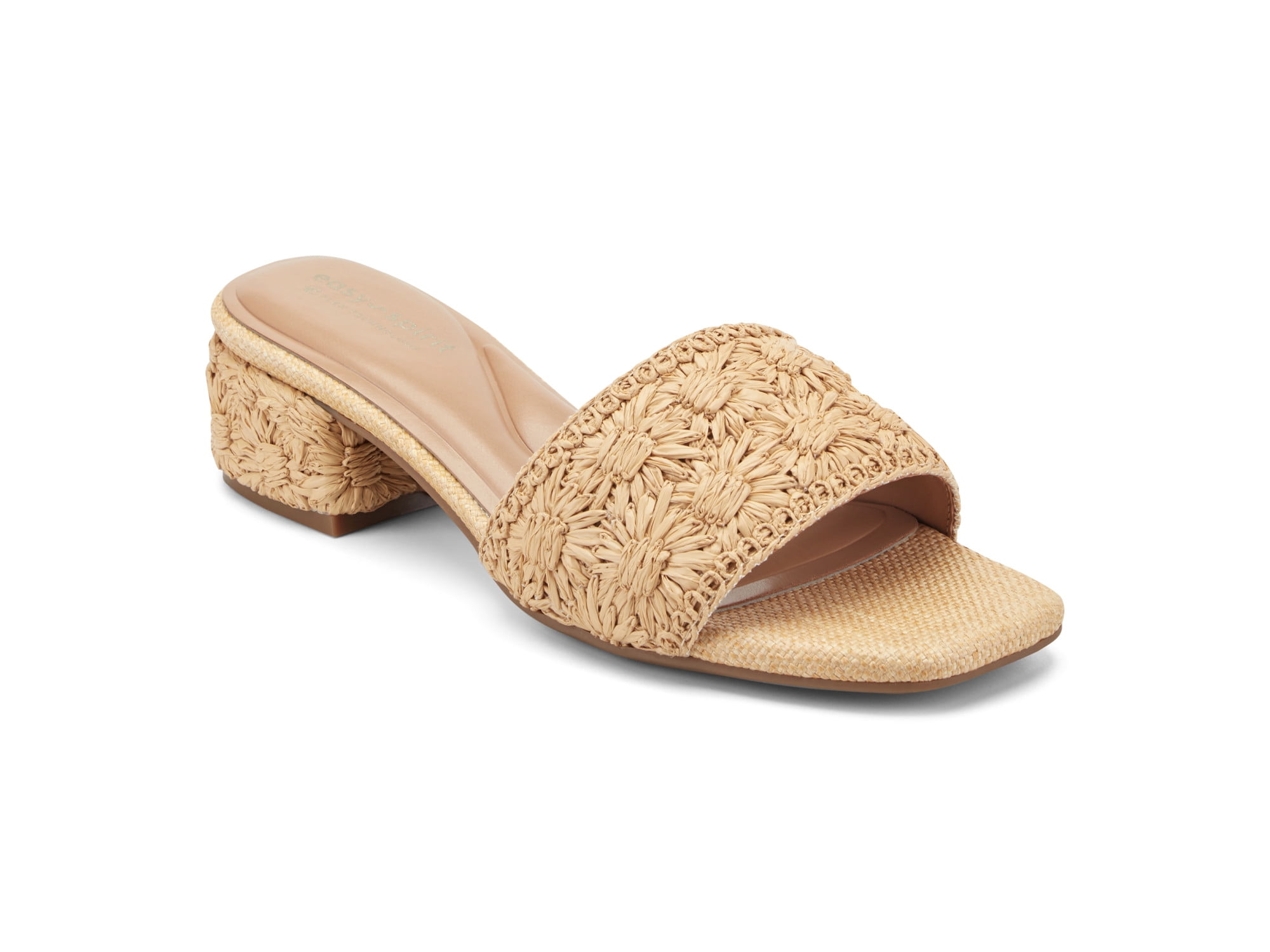 Easy Spirit Women's Rosario Raffia Block Heel Sandal