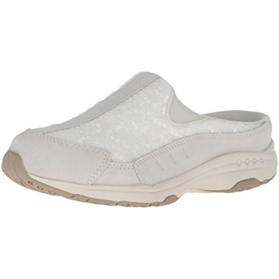 Easy Spirit womens Traveltime Clog Off White/Off White Suede 7.5 M US