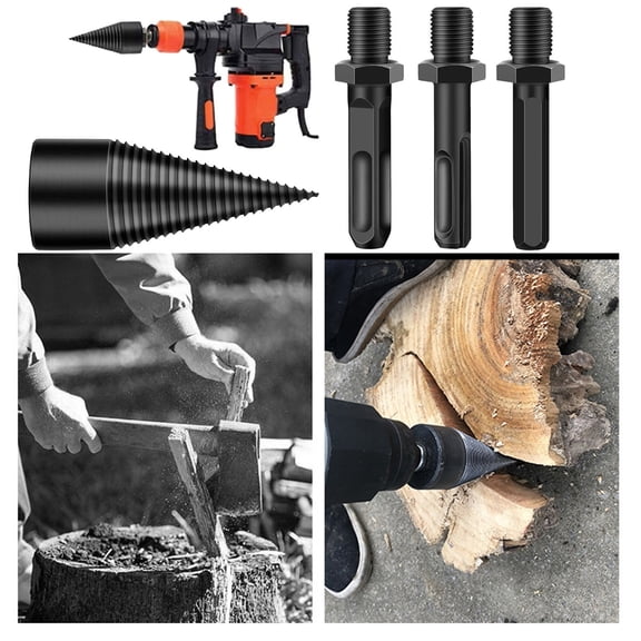 Easy Split Drill Bit Wood Splitter Removable Firewood Splitting Tool 42mm