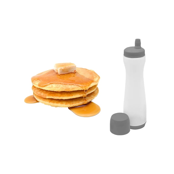Easy Squeeze Bottle Pancake, Waffles, Crepes Batter Condiment Dispenser Pourer Pen Baking Tool | Gray