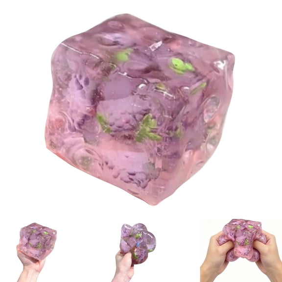 Easy Sqweezy Super Cube,Squishy Cube, Squeeze Cube Purple Rebounding Squishy Cube for Anxiety Relief Fidget, Soft Squeeze for Adults,1PCS