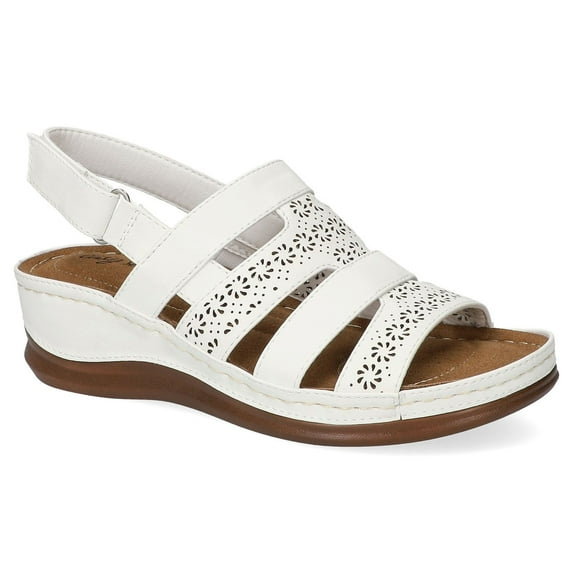 Easy Street Alexi Slingback Women's Wedge Sandals Color: White Size: 9