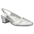thumbnail image 1 of Easy Street Avena Women's Block Heel Slingback Pumps Color: Silver Satin Size: 6.5, 1 of 4